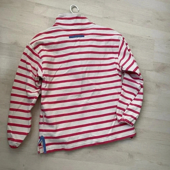 Vintage - Red White Striped Nautical Zip Up Popover Sweater - Picture 10 of 10